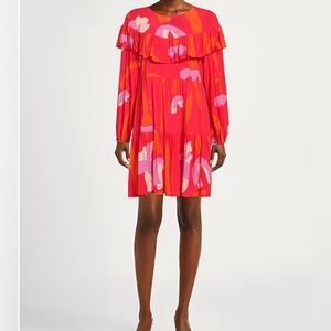 Never Fully Dressed Una Mini Dress Long Sleeve Red Size 6